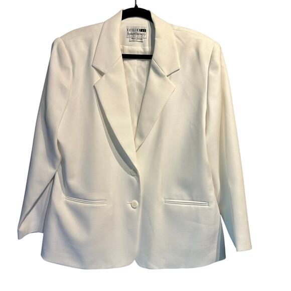 NWT Vintage Leslie Fay haberdashery White Blazer Size 16P Layering Professional - Picture 1 of 8